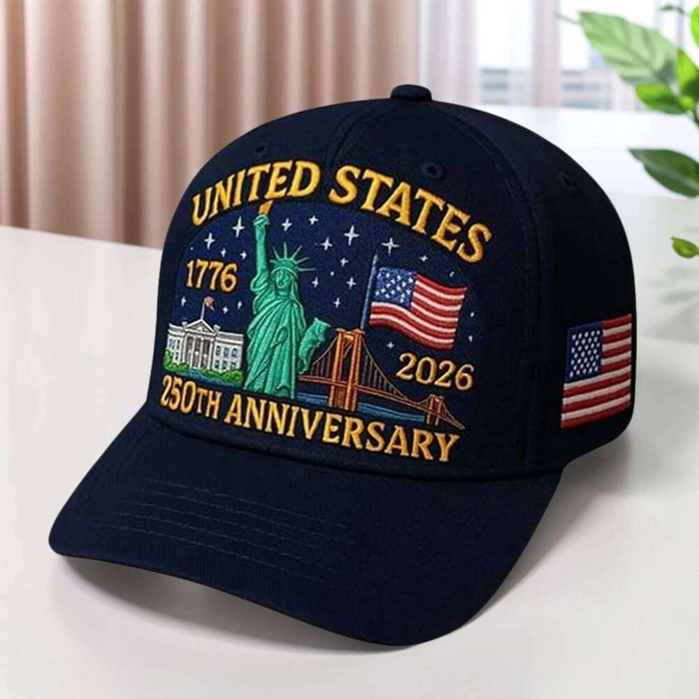 US 250th Anniversary Retro Washed Patriotic Baseball Cap Embroidery Tribute Trucker Hat for Men & Women Fashion Sun Hats Y260304