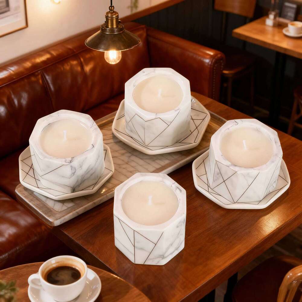 Water Ink Scented Candle in Gypsum Cup, Creative Gift, Aromatherapy for Bedroom Relaxation, Viral Trending Home Decor W260304 W260305