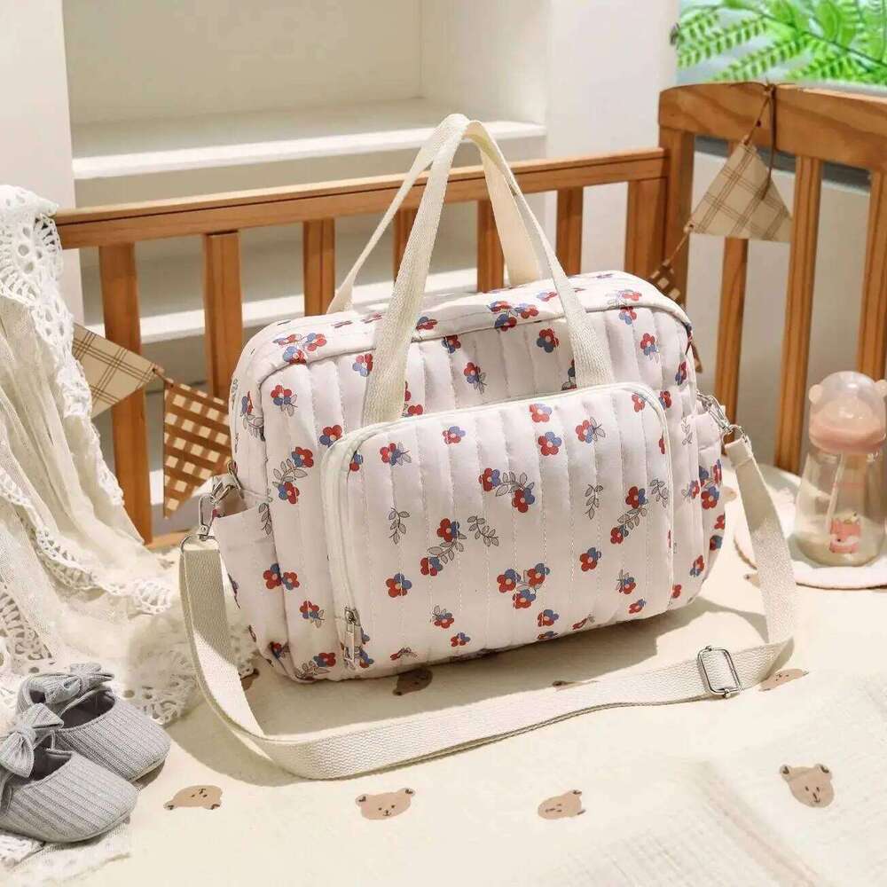 Korea Style Newborn Baby Care Mummy Shoulder Bag Embroidery Quilted Stroller Diaper Storage Organizer Large Handbags Z260304