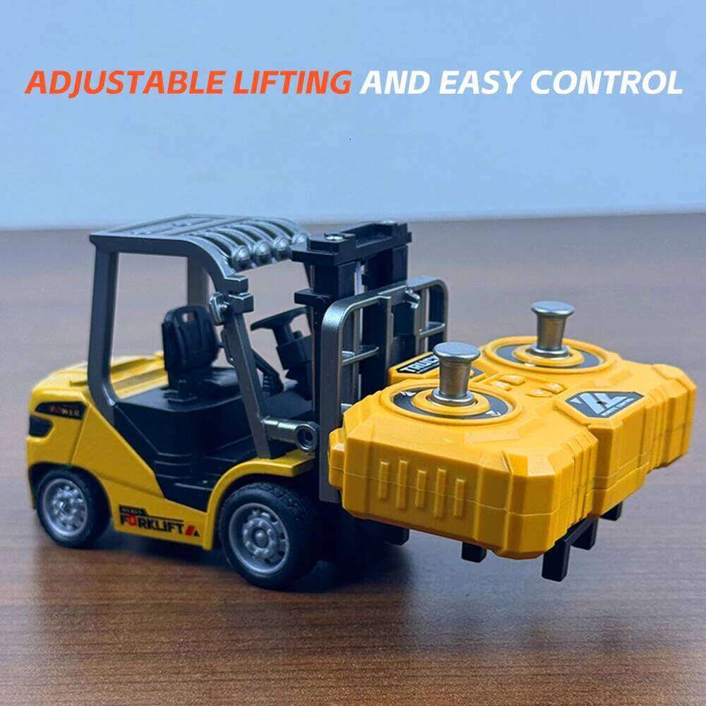 1/64 2.4G RC Mini Alloy Forklift with Trailer Desktop Game Full-scale APP Remote Control Engineering Lift Truck Kids Toys Gifts Z260304