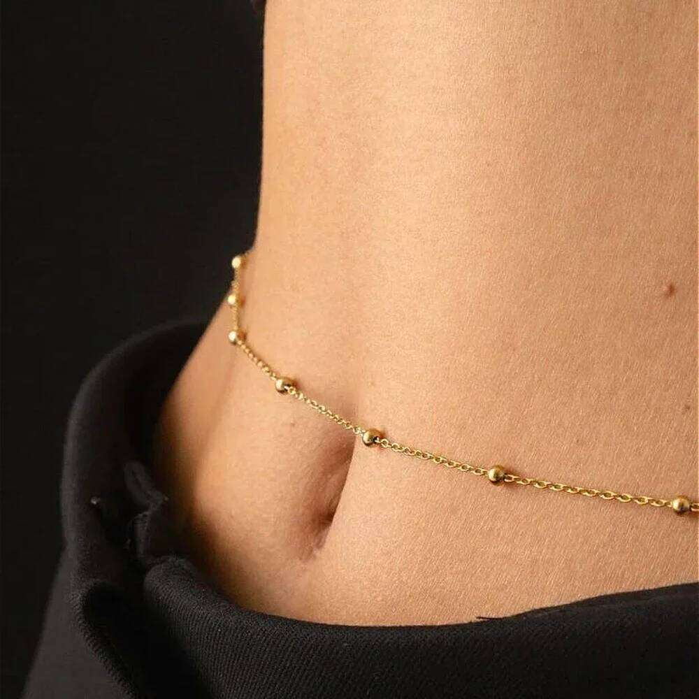 Mariasz Minimalist Thin Bulk Waist Body Chain Fine Beaded Ball Belly Chains Stackable Boho Bikini Beach Party Jewelry For Women S260304