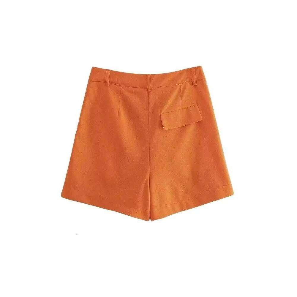 Women's Fashion Front Darted Solid Shorts with Side Pockets High Waist Short Pants for Females XJ260305