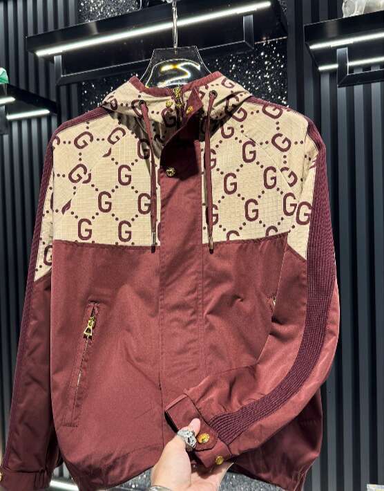 Men's High-End Patchwork Letter Print Casual Jacket, 2025 New Spring And Autumn Trendy Brand Thin Light Luxury Hooded Jacket