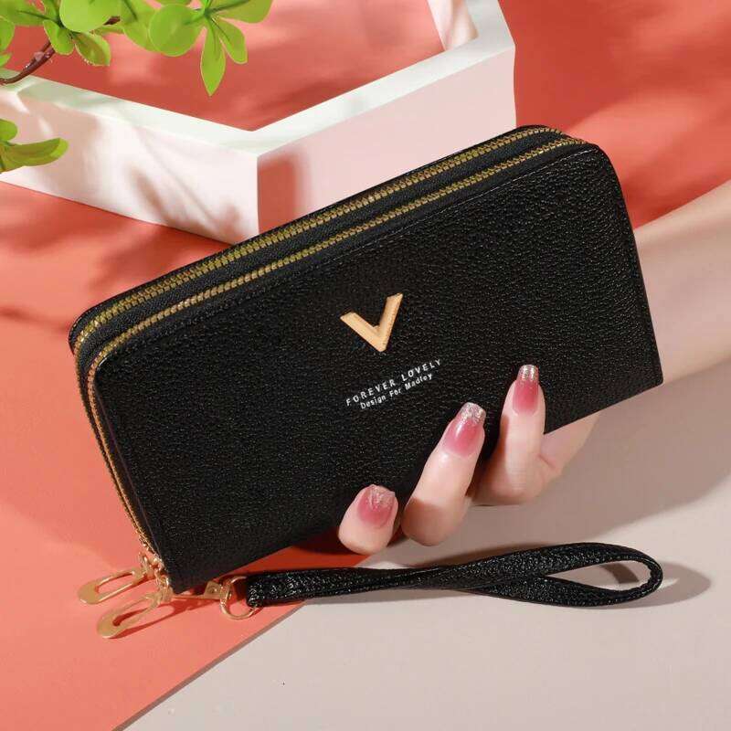 Fashionable Wallet For Women, Dual Zipper Closure, Multiple Card Slots, Large Capacity, Stylish Ladies' Coin Purse C260304