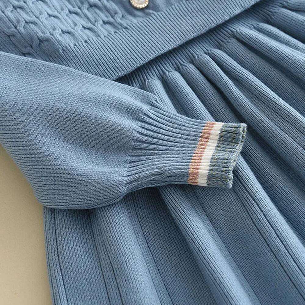 Bear Leader Autumn Winter Girls Sweater Long Sleeve Vest Stripe Party Girl Baby Retro Knitted Wool Dress Casual Vestidos Z260304