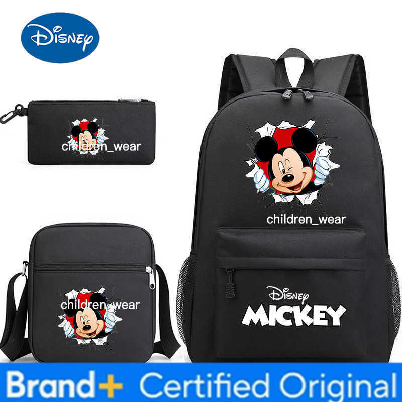 Disney 3pcs Mickey Minnie Mouse Backpacks Students Schoolbags Pencil Case Shoulder Bags Backpack Boys Girls School Bags Sets H260305