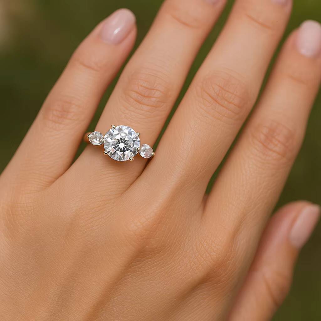 Custom Gia Igi Cvd HPHT 2CT Lab Grown Diamond 10K 14k 18k Solid Gold White Gold Rings Wedding Engagement Ring Jewelry for Women
