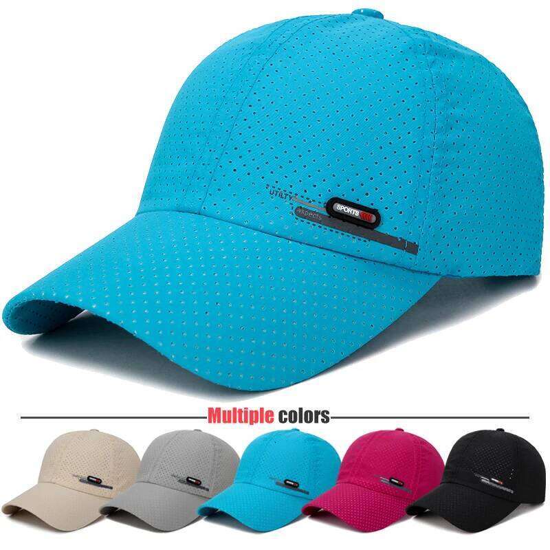 Summer New Breathable Perforated Quick-Drying For Men Fishing Sun Protection Baseball Cap Cycling Travel Sports Hat Y260304