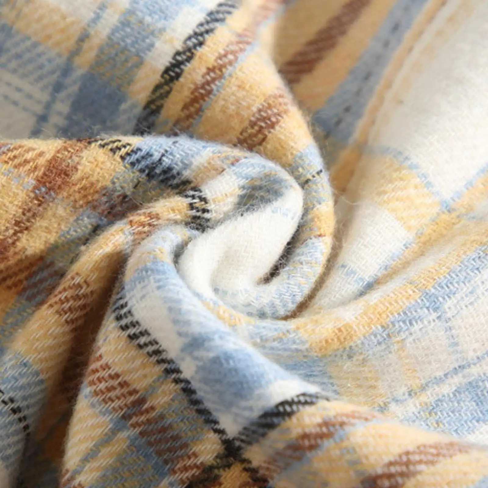 Plaid Shirt Short Plush Lining Lapel Coat Long Sleeve Button Down Mens Shirt for Work Dating Autumn Outdoor Activities Winter M260305