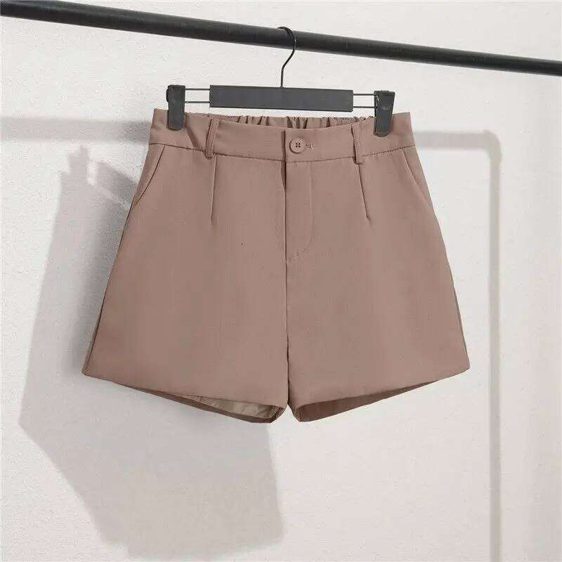Solid Casual Elegant Trendy OL Office Lady Short Women's Pants Korean Sweet Fashion Elastic Waist Basic All-match Loose Shorts XJ260305