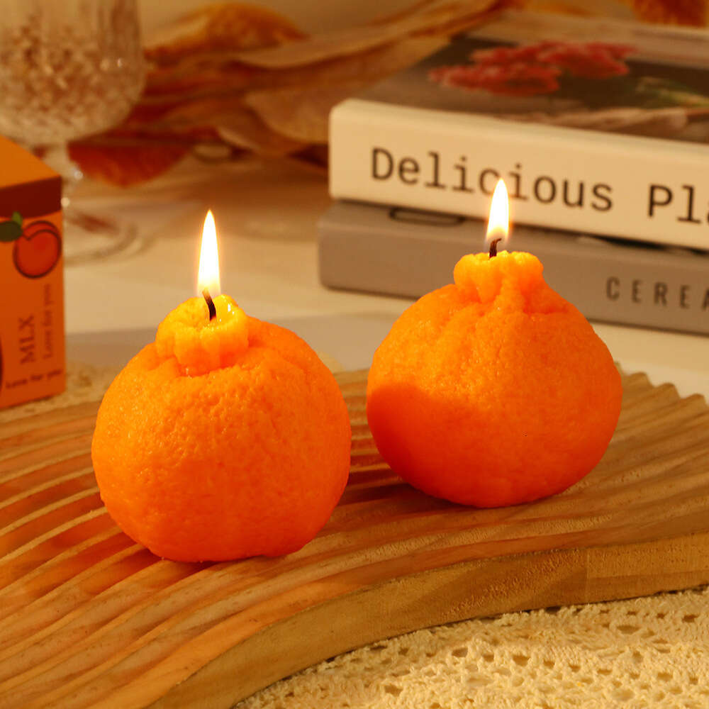 Creative Internet Celebrity Ugly Orange Scented Wholesale Fruit-Shaped Candle Wedding Favor Photography Prop Decoration W260304 W260305