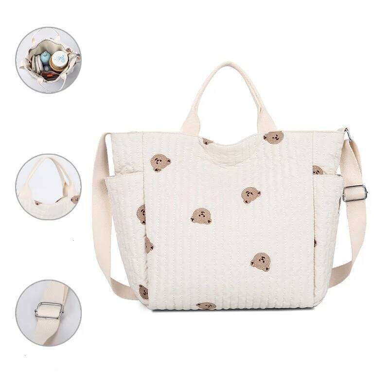 Diaper Handbag Embroidered Women Shoulder Crossbody Hospital Travel Mother Kid Large Mommy Bag Baby Organizer Maternity Pack Z260304