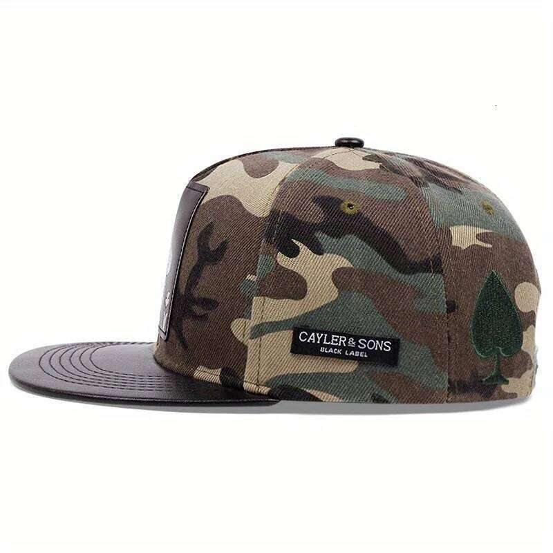 Pu Leather Playing Card Peach Heart K Embroidery Hip-hop Hats Outdoor Adjustable Casual Baseball Sunscreen Hat Hip-Hop Caps Y260304