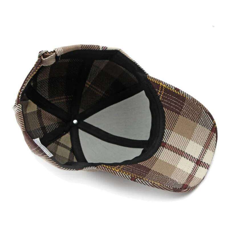 Plaid Pattern Baseball Cap, Sunscreen Snapback Outdoor Breathable Trucker Hat, Casual Dad Hat Y260304
