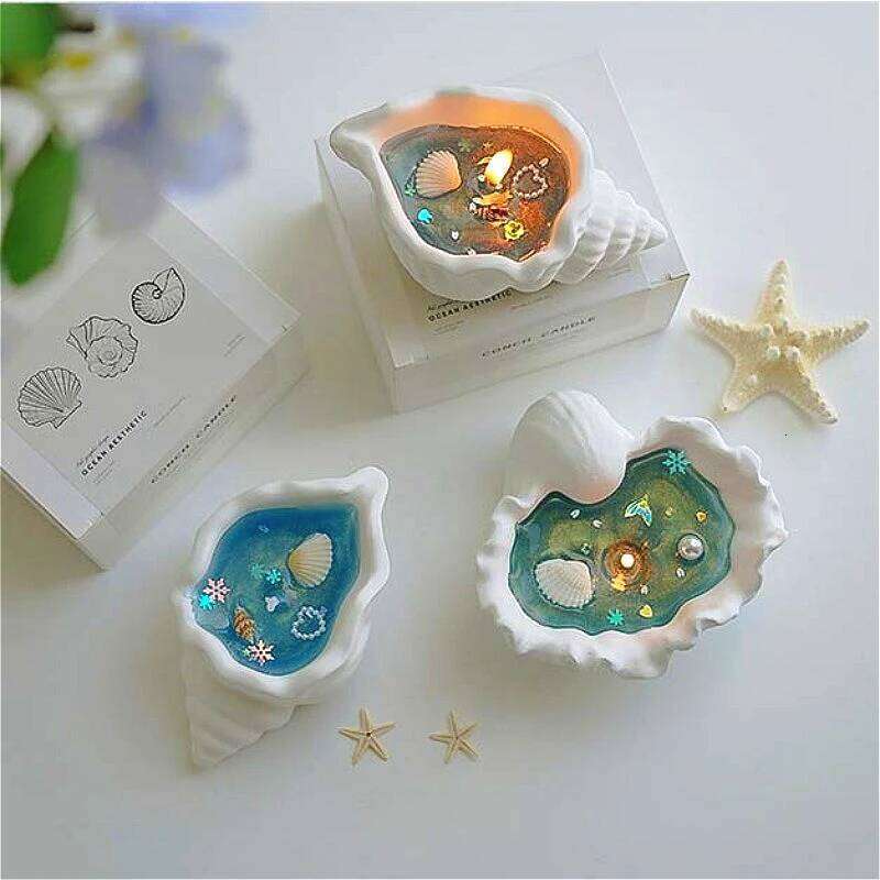 Shell Home Decorative for Guests Gift Scented Candles Gel Wax W260304 W260305