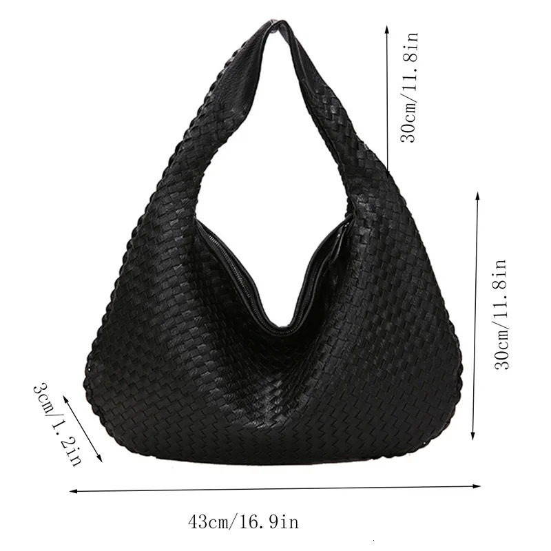 French Handmade Large Woven Handbag Versatile and Niche Single Shoulder Handbag 260303