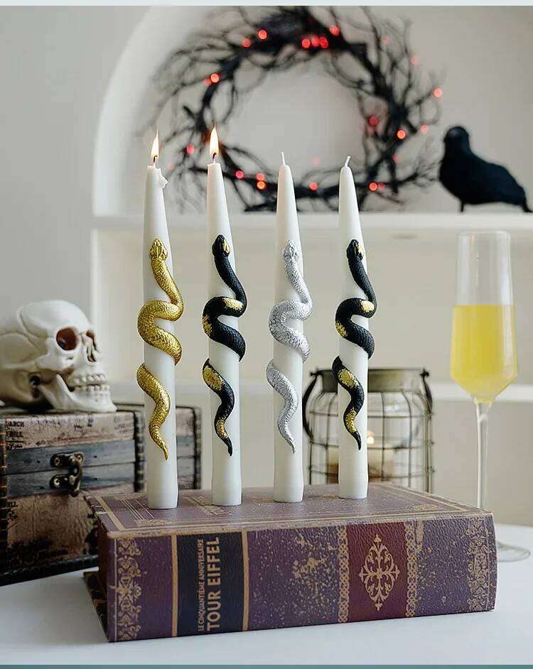 Ins Style Snake Spiral Long Rod Scented Soy Wax Candles for Aromatherapy Wedding Birthday Candle Home Party Decoration W260304 W260305