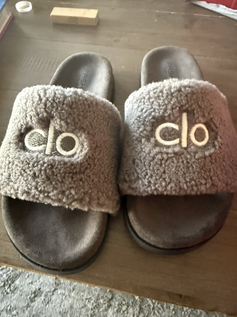 Slippers Women's Plush Slip-On Flat Bottom Letter Cotton Indoor Outdoor Wear Autumn Winter Soft Fashionable