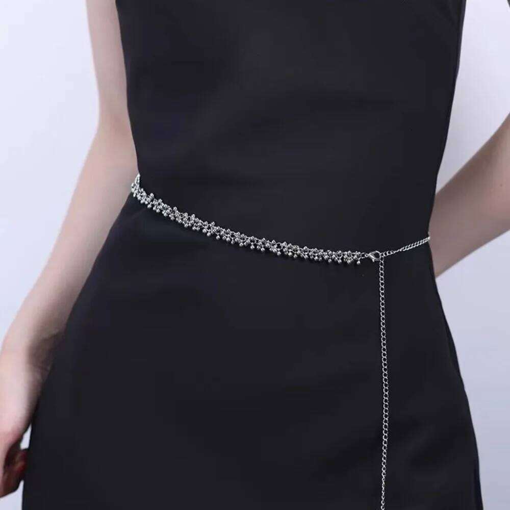 Trendy Vintage Silver Versatile Tassel Waist Adjustable Pants Chain Women Decorative Body Jewelry S260304