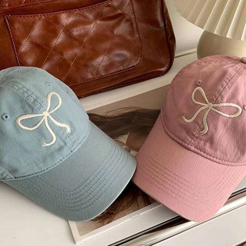 Sweet Bowknot Baseball Cotton Adjustable Snapback Spring Autumn Embroidery Women's Cap Outdoor Casual Sun Visors Hat Y260304