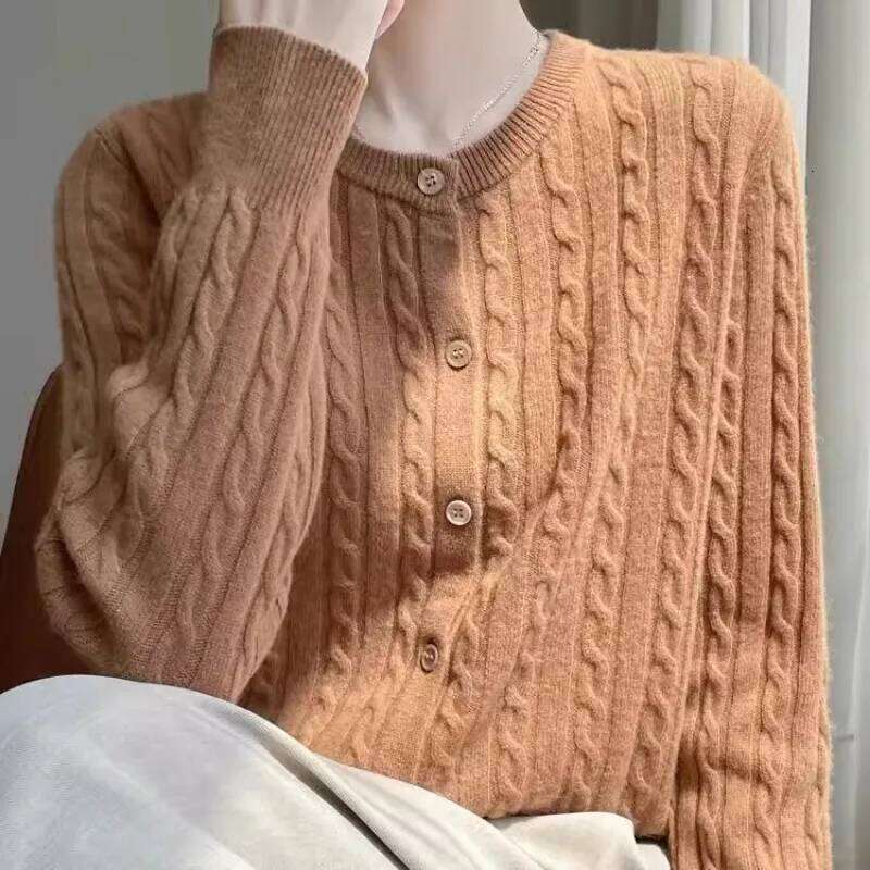 Autumn Winter 2025 Women Cardigans O-neck Solid Sweater Spring Long Sleeve Single Breasted Knit White Fashion Korean warm Jumper XJ260305