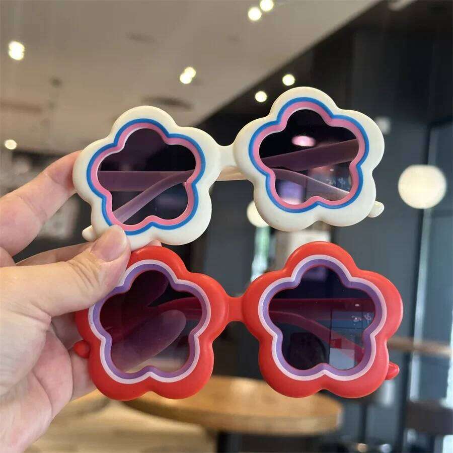 2024 New Children's Sunglasses Flower Shaped Sunscreen Sun Glasses for Female Baby Photography Fashion Shades UV400 Gafas De Sol Z260305