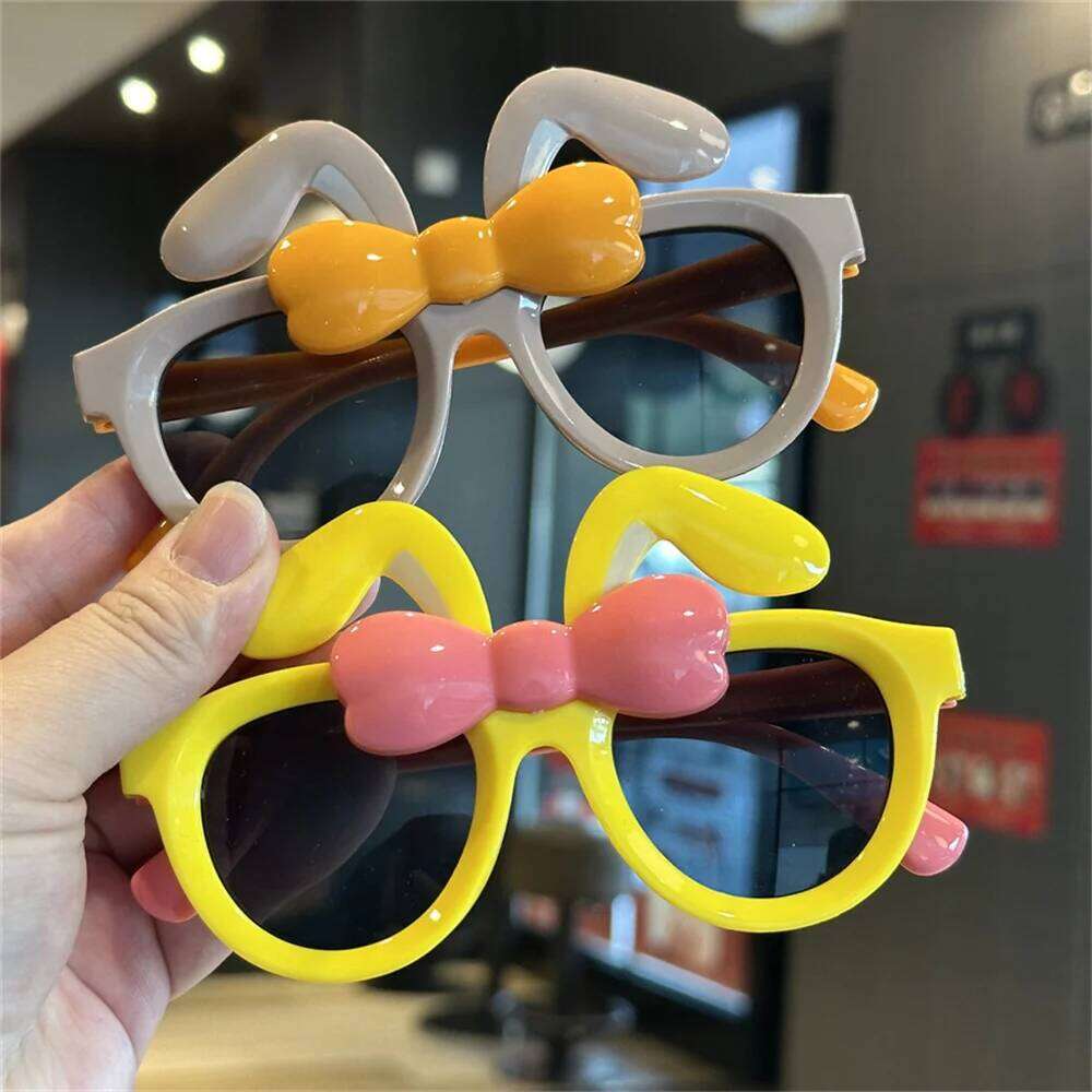 Cute Rabbit Ears Sunglasses Shade Glasses Children'S Eyeglasses Travel Beach Boys Girls Sun Protection UV400 Goggles Eyewear Z260305