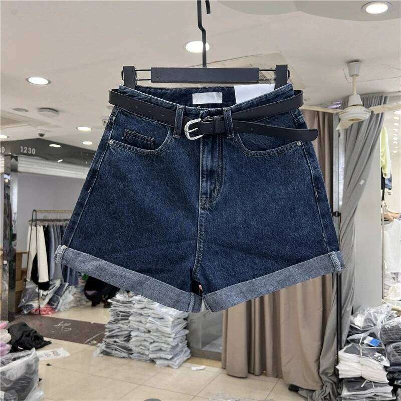 Design Sensibility Denim Cotton Summer Petite Straight-Leg Streetwear Loose Jean Shorts Casual Style Women's Trousers XJ260305