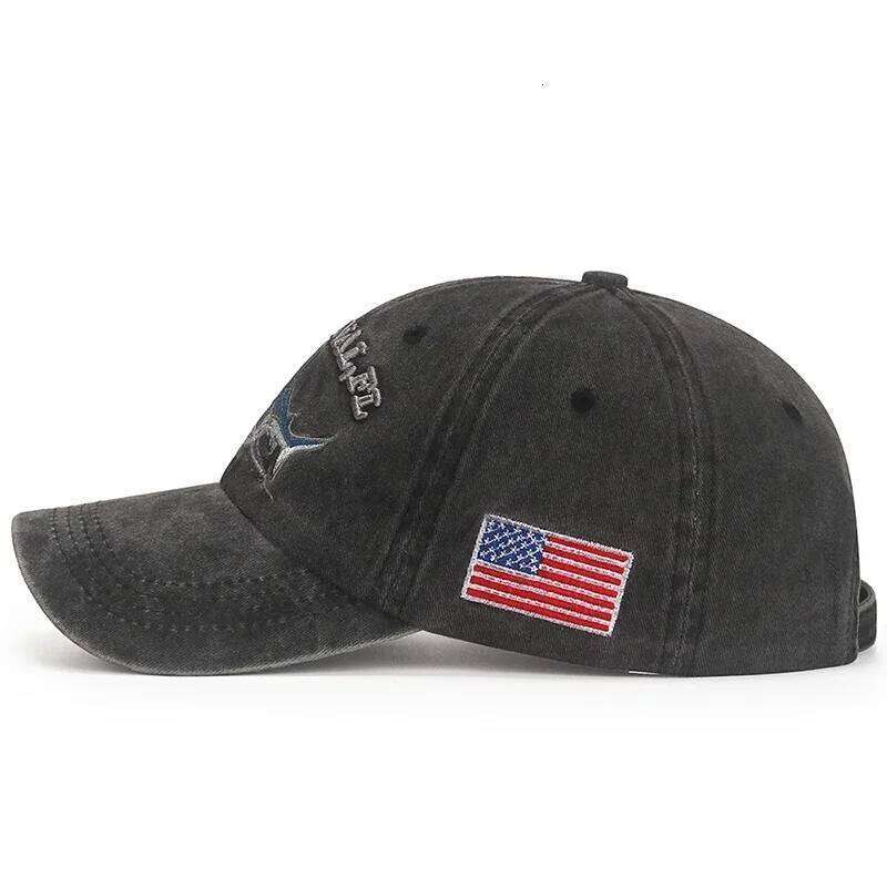 Popular Cartoon Washed Embroidered Shark Baseball Cap Y260304