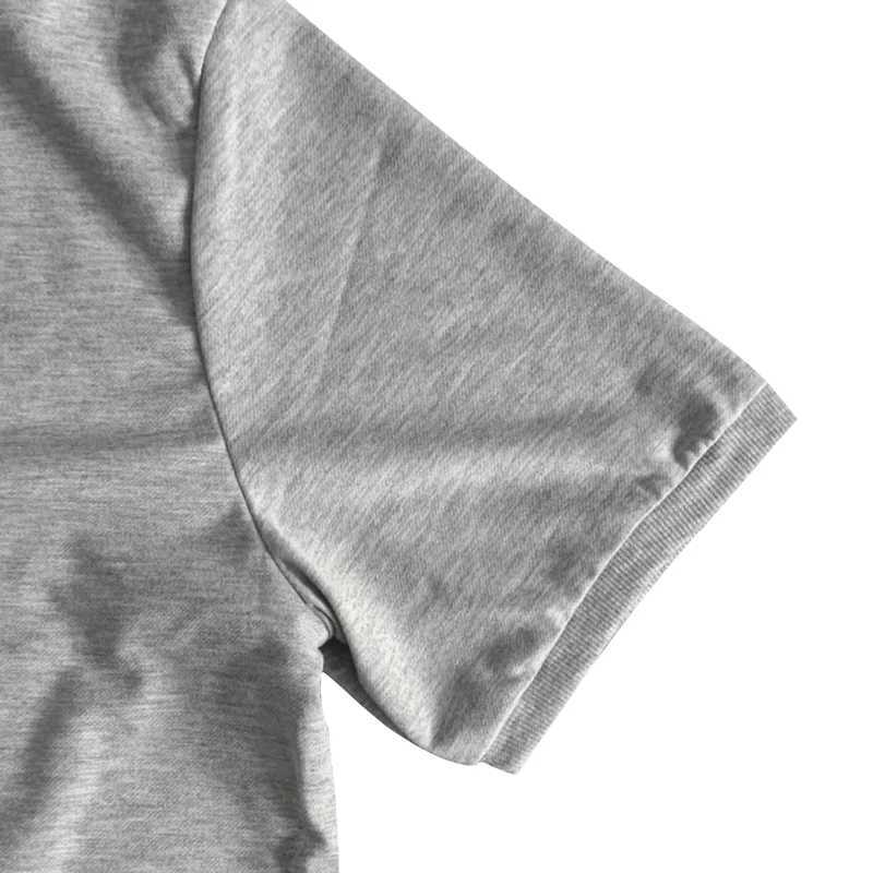 Summer New Trend Mens Buttondown Henry Crew Neck Short Sleeve Mens Slim Solid Color T-Shirt M260305