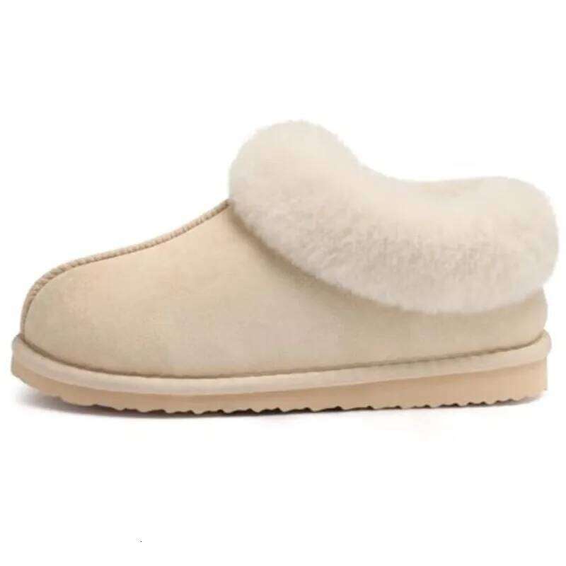 Kidmi Indoor Outdoor Women's Slippers with Fluffy Memory Foam and Suede Featuring Faux Fur Collar Plush Home Shoes for Women