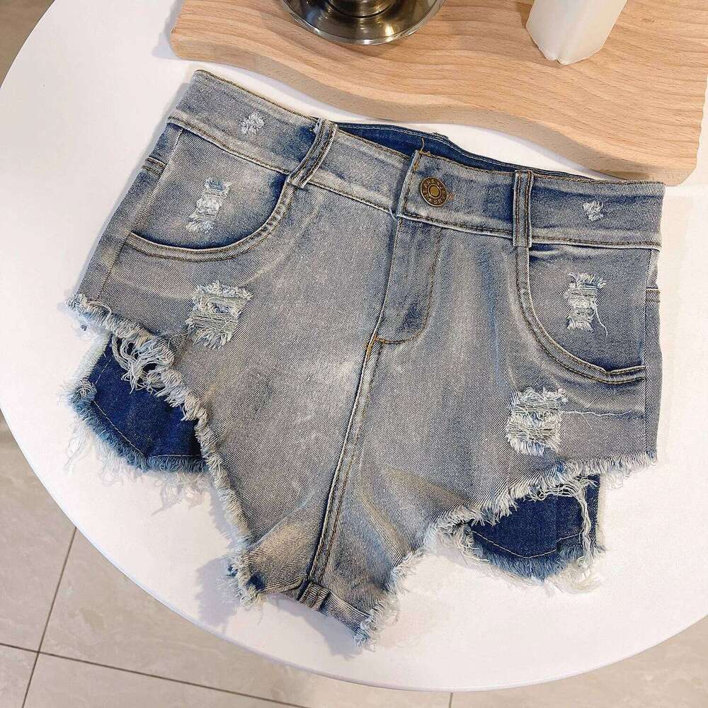 Women's Summer Sexy High Waist Denim Shorts 2025 Female Fashion Hollow Out Hole Hot Pants Short Jeans XJ260305