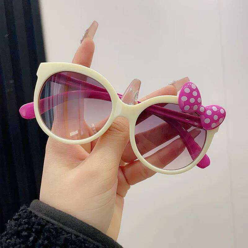 Cute Cat Bow Girls Sunglasses for Toddler Kids Pink Kitten Ears Baby Girl Princess Party Beach Travel Photoshoot Accessories Z260305