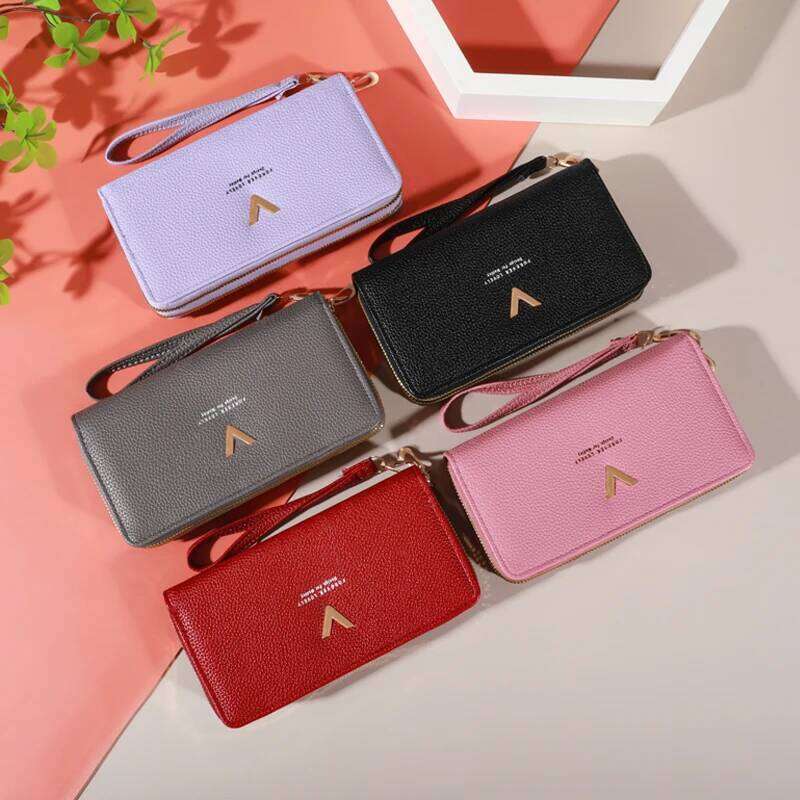 Fashionable Wallet For Women, Dual Zipper Closure, Multiple Card Slots, Large Capacity, Stylish Ladies' Coin Purse C260304