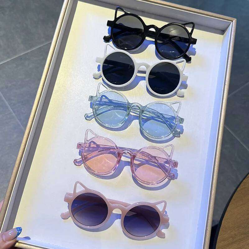 Girls Boys Cute Animal Cartoon Ears Outdoor Sun Children Lovely Vintage Sunglasses Protection Classic Kids Z260305