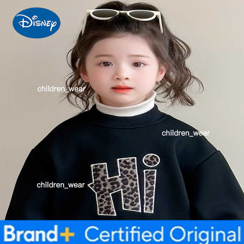 Disney Girl Clothes Sets Autumn Kid Sweatshirts Pullover Letter Top Leopard Print Pants 2pcs Suit Children Sweet Tracksuits Outfits H260305