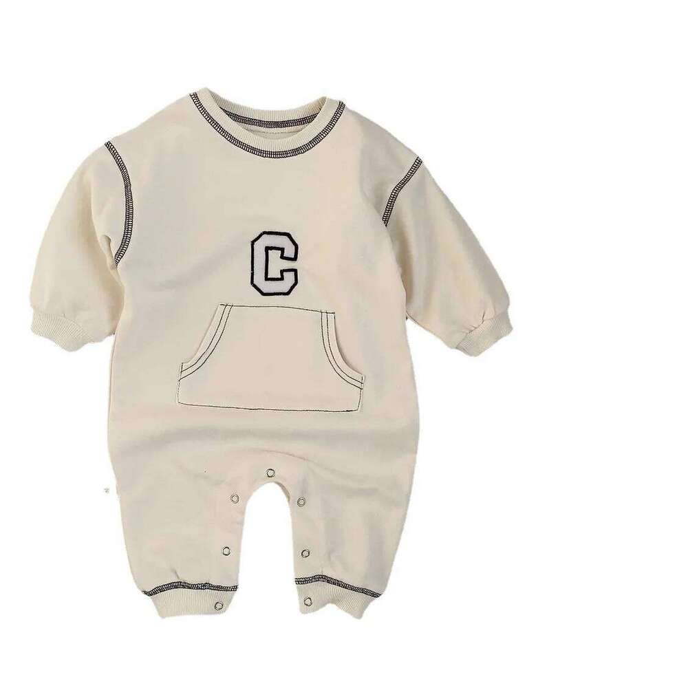 2025 Autumn New Baby Long Sleeve Romper Boy Girl Newborn Fashion Letter Print Jumpsuit Cotton Infant Casual Clothes 0-24M Z260304