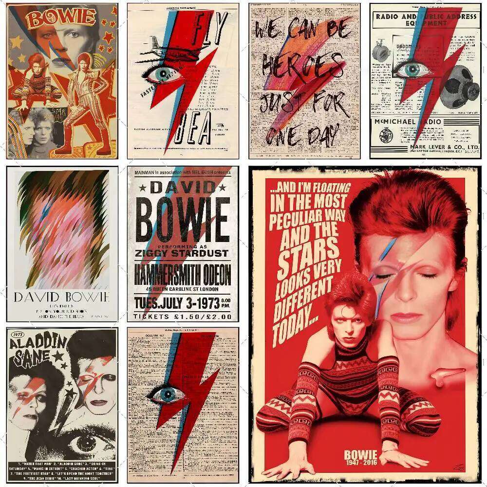 D-David B-B-Bowie Poster High-definition art sticker Self adhesive waterproof home decoration 26L0305