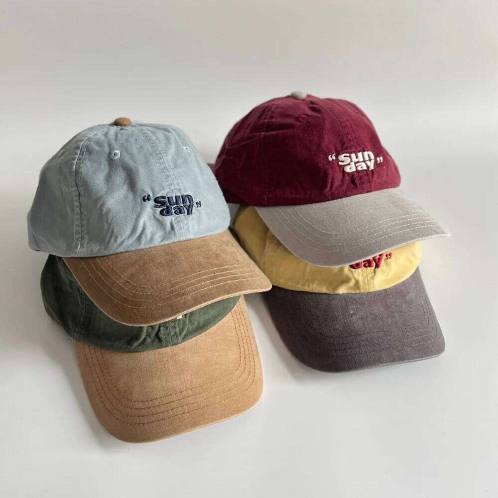 Retro "Sun day" Letter Embroidery Baseball Caps For Men Women Cotton Casual Snapback Cap Spring Summer Outdoor Simple Sun Hat Y260304