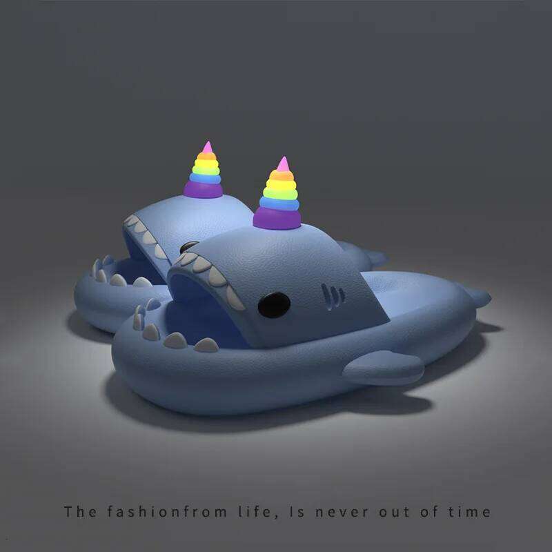 2025 Cute Panda Shark Slippers Women Men Summer Platform Shoes Night Glowing Lantern DIY Couples Indoor Shower Beach Slides