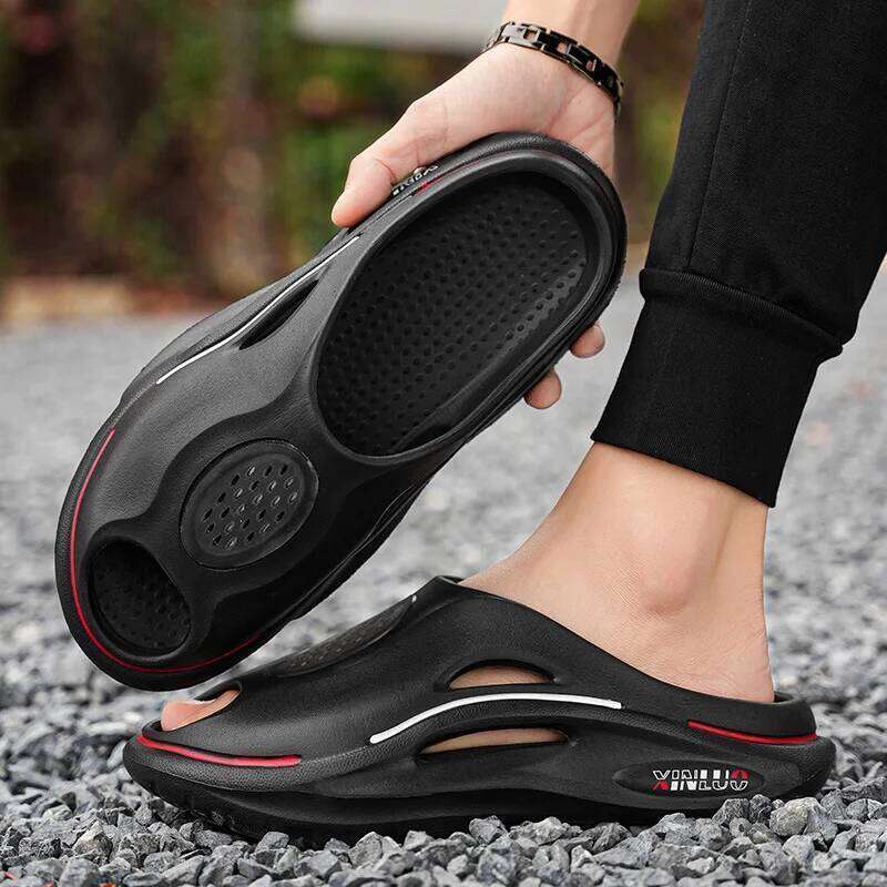 Kidmi Flat Summer Holes Garden Shoes Outdoor Beach Sandals EVA Thick Sole Home Fashion Mens Clogs Slippers