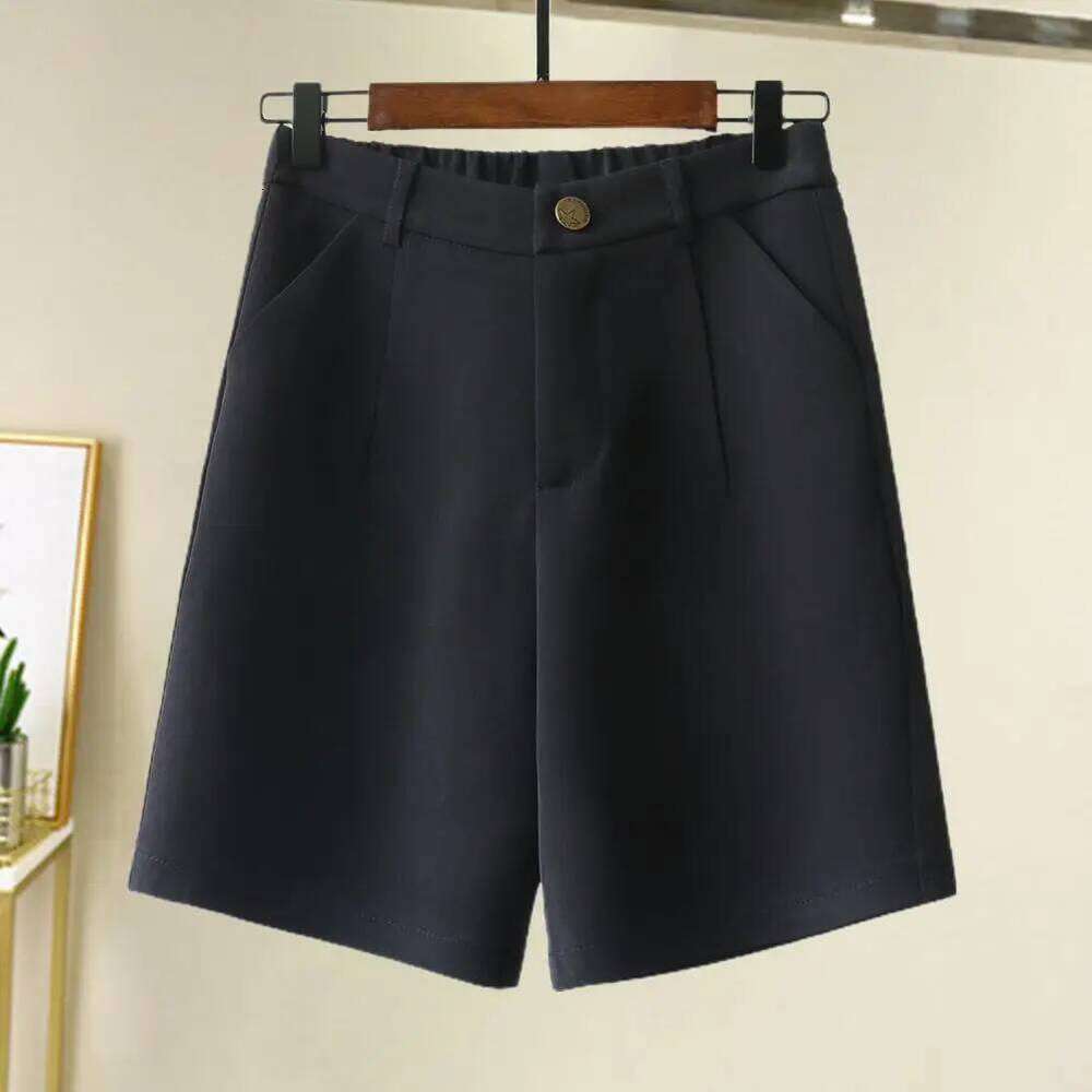 Women Fashion Side Pockets Front Darts Bermuda Shorts Vintage High Waist Zipper Fly Female Short Pants Mujer XJ260305