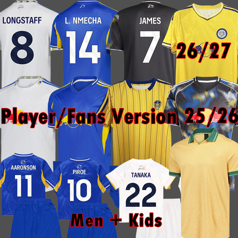 Leeds Icons Collection Soccer Jerseys Kits 26 27 LONGSTAFF PIROE STRUIJK TANAKA 2025 2026 STACH football shirt GNONTO AMPADU Top LUFC kit jersey Men Kids 3XL 4XL