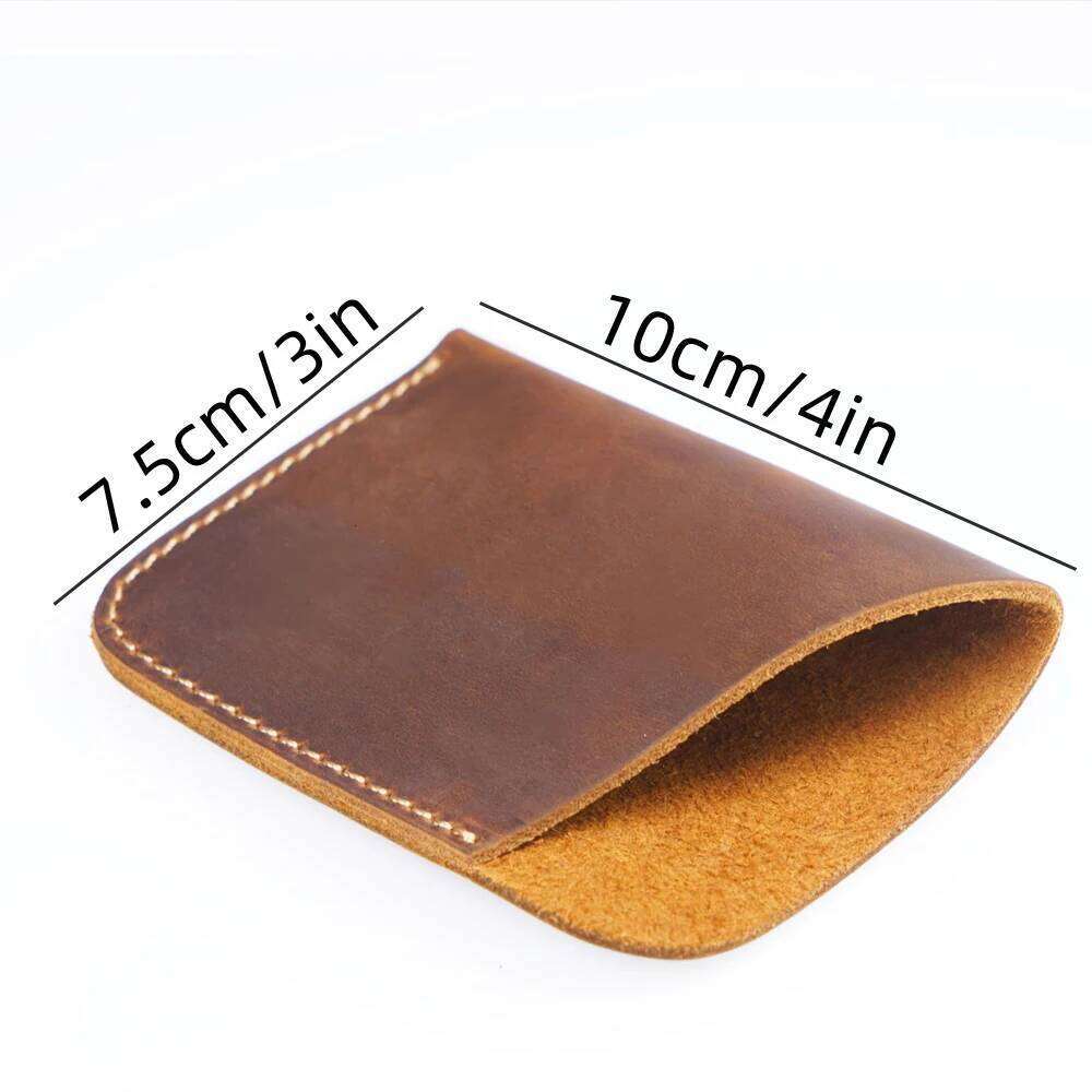 Vintage Leather Card Holder Organizer Bill Storage Bag Cowhide Men's Wallet C260304