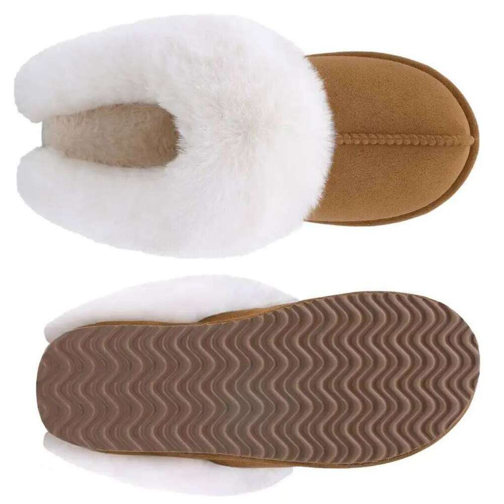 Kidmi Winter Fuzzy for Women Warm Faux Fur Bedroom Indoor Outdoor Comfort Fluffy Plush House Slippers