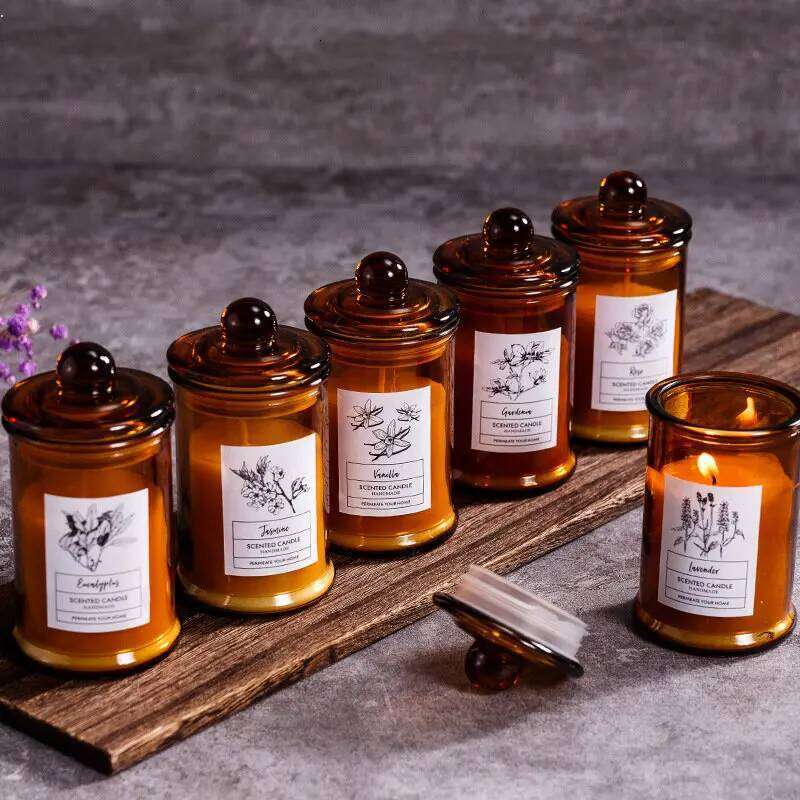 Vintage Glass Jar Scented Essential Oils Soy Wax Candle Aromatherapy Room Home Decor Birthday Christmas Gift Photo Props W260304 W260305