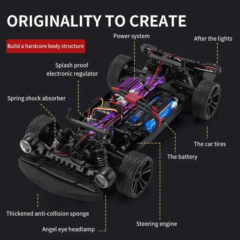 SCY 16303 1:16 High Speed RC Drift 4WD 35km/h 2.4G Remote Control American Muscle Toy Car Kids Gifts Z260304