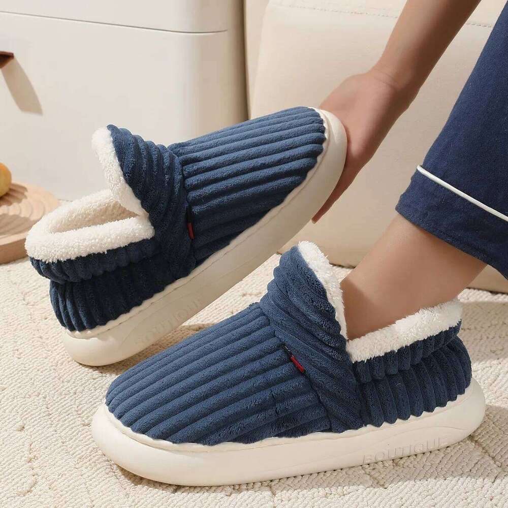 KIDMI Winter Mens Warm Women Slippers Outdoot Nonslip Cotton Boots Fluffy Fuzzy Men Casual Furry House Shoes