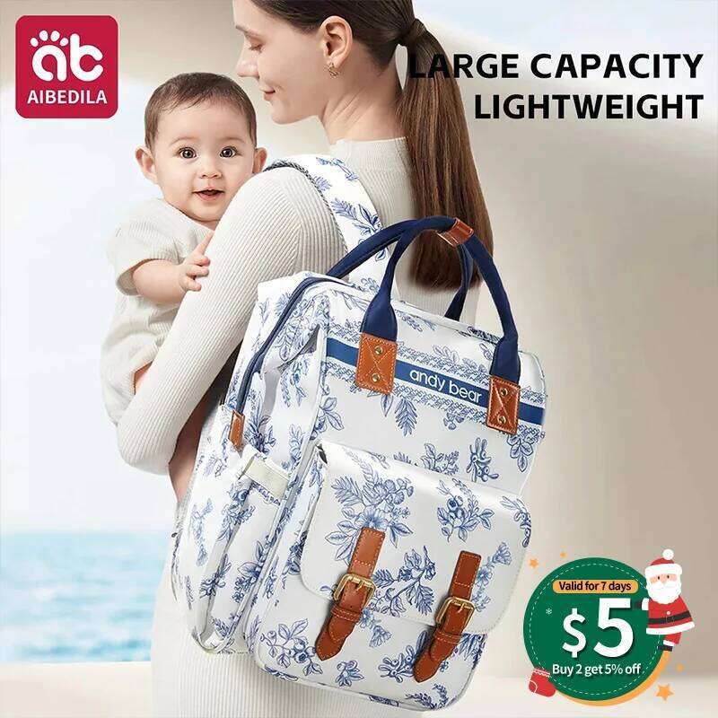 AIBEDILA Backpack-Multifunction Large Lightweight Travel Baby Diaper Bag Insulated Capacity Waterproof Z260304