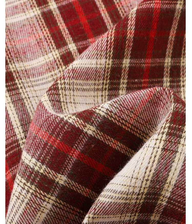 Spring Mens Red Plaid Shirt Blue Single-Button Collar Long-Sleeve Shirts New 2026 Arrival M260305